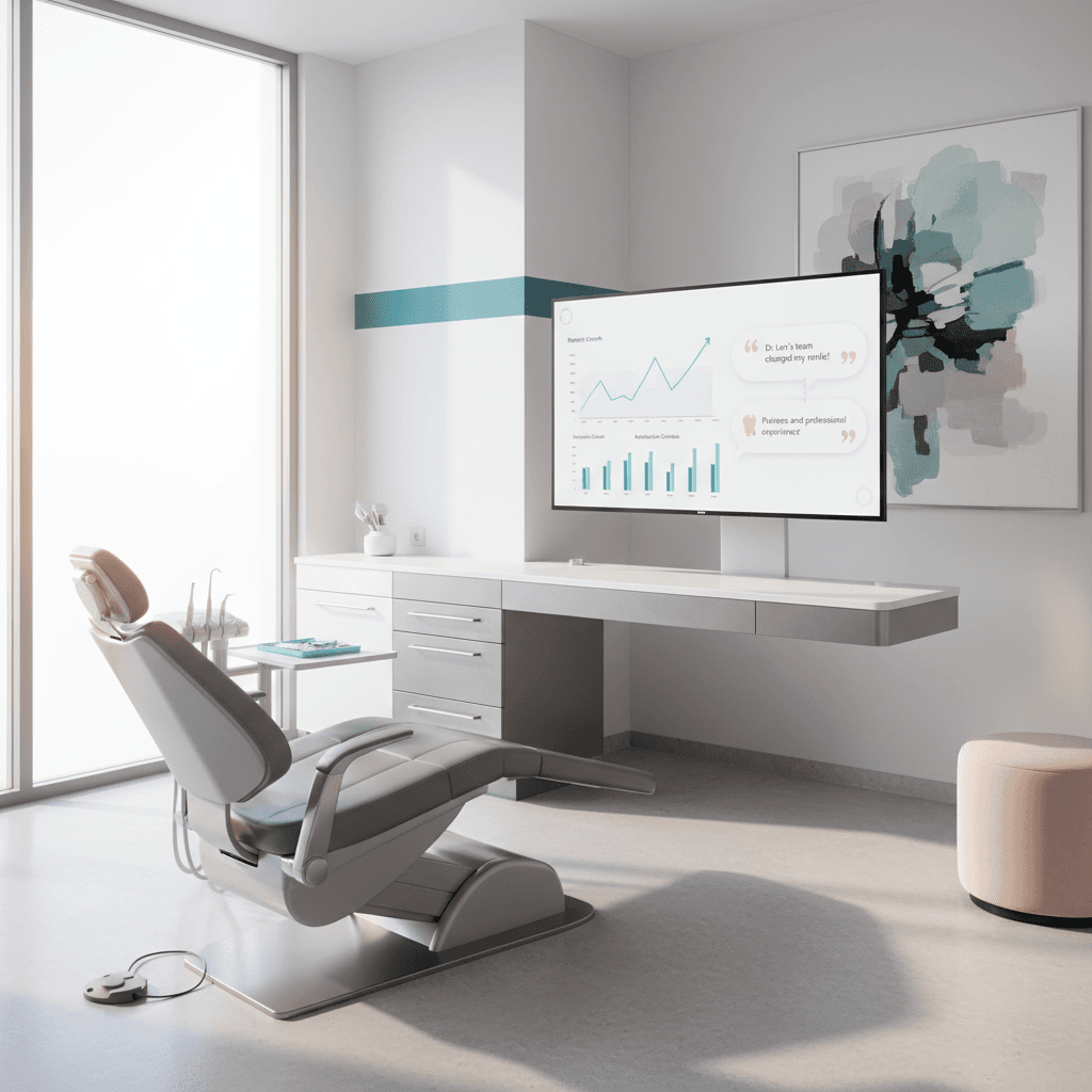 Modern dental clinic treatment room with digital equipment
