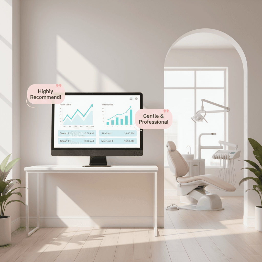 Modern dental office with digital dashboard treatment
