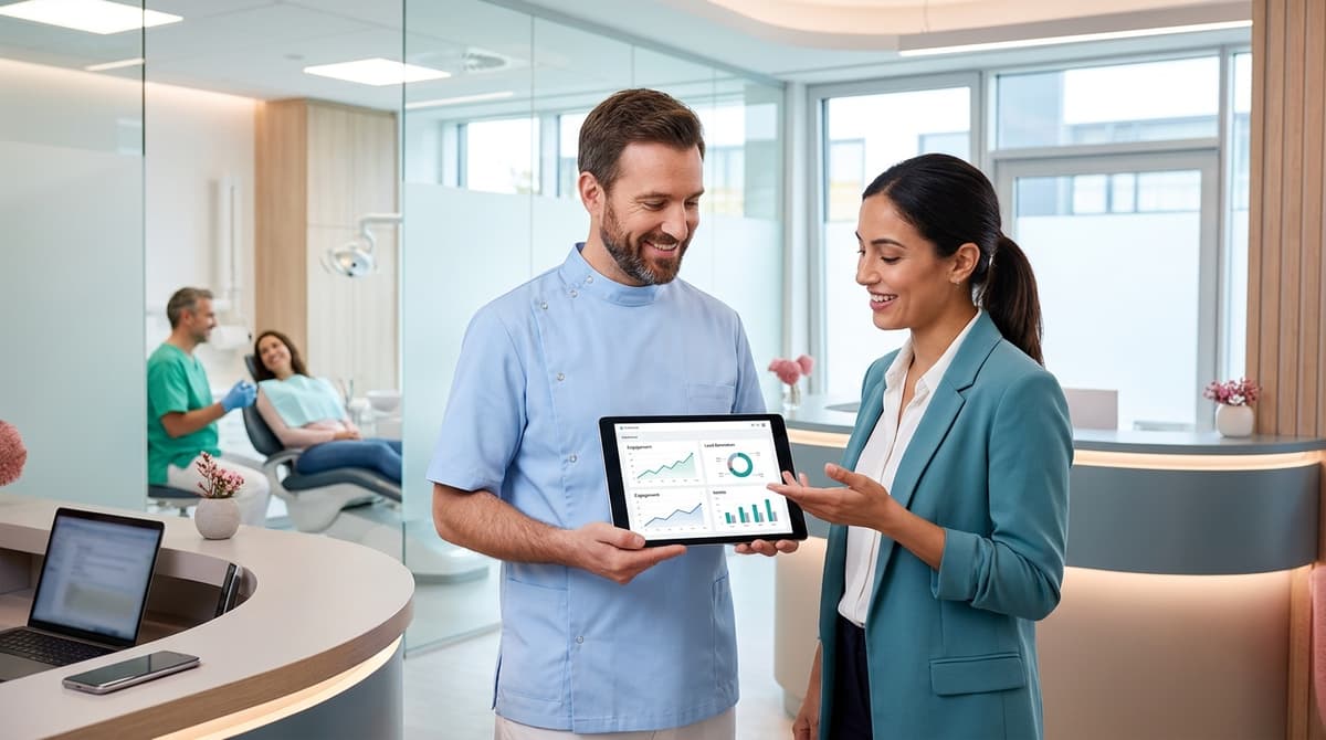 Social media performance data for a dental practice