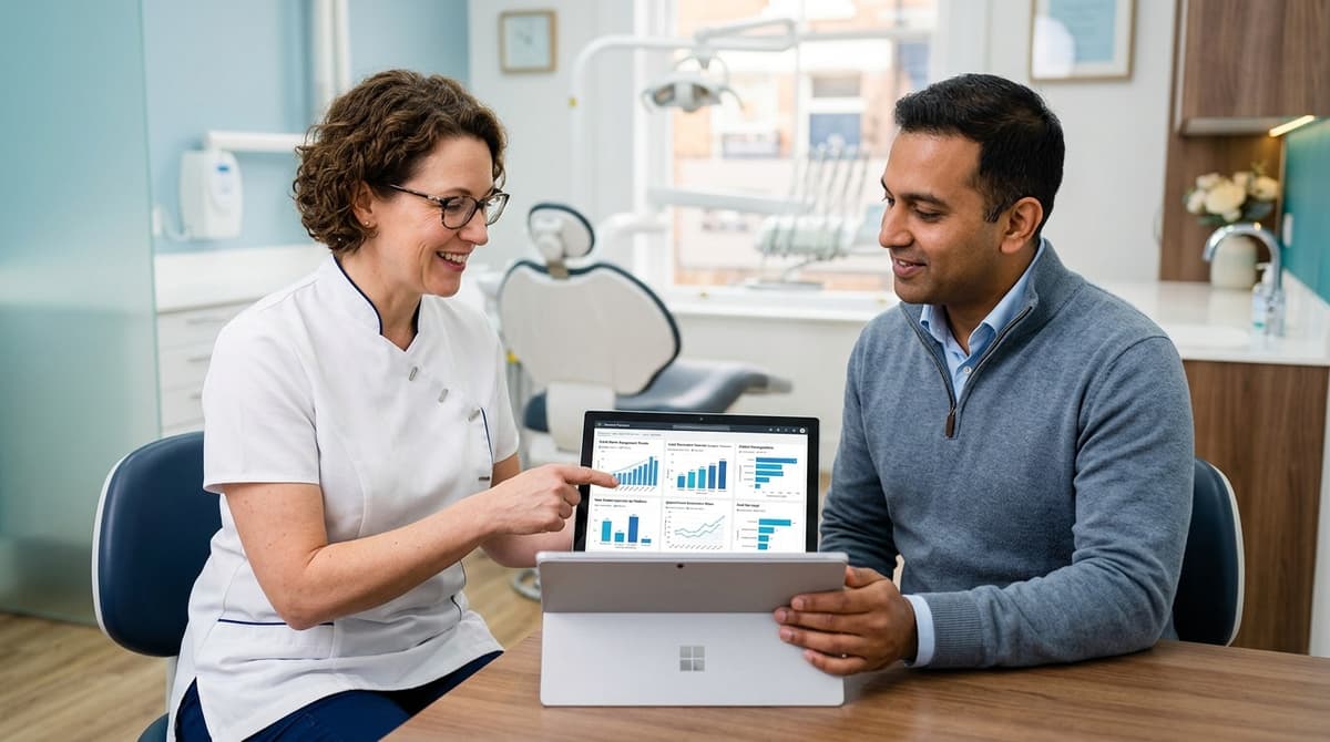 Dental practice social media report showing performance data