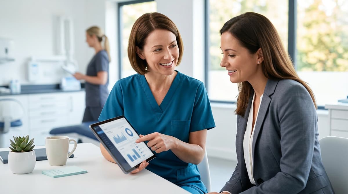 Dental social media report with content recommendations