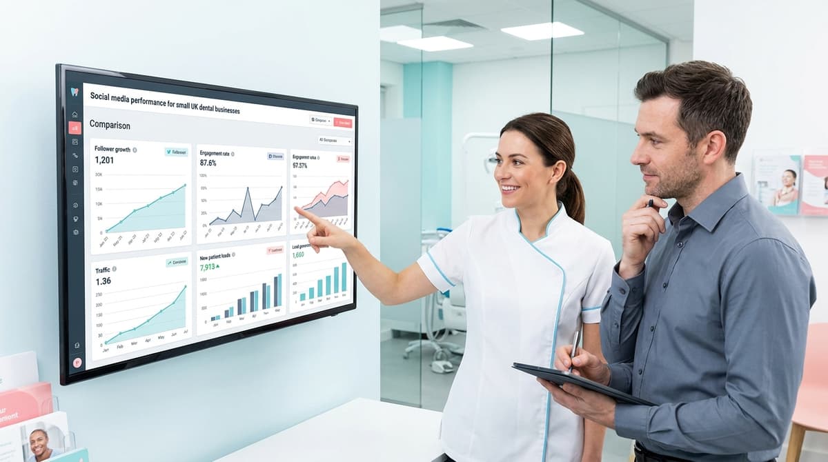 Dental content report comparing social media posts