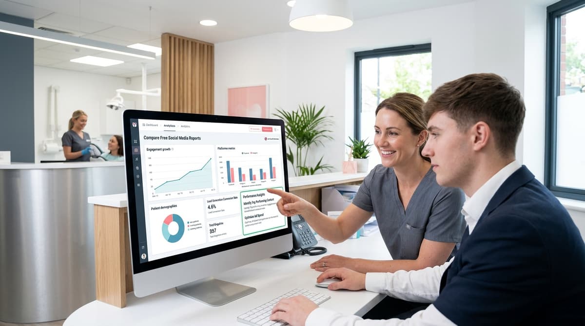 Facebook and Instagram metrics for a dental business