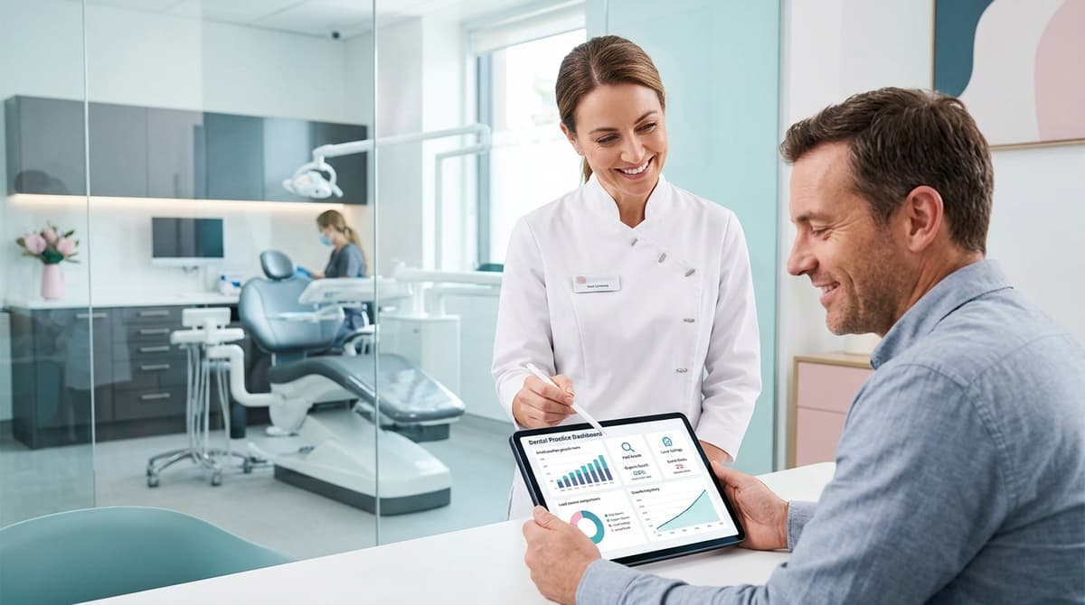 Emergency dental marketing report showing patient acquisition data