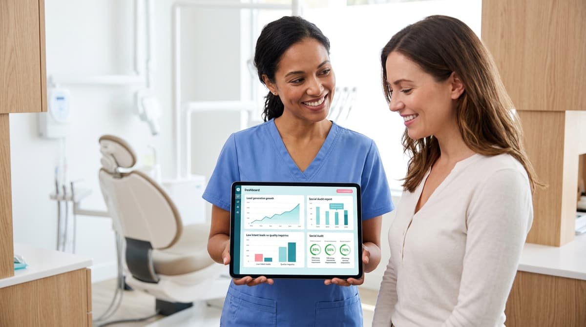 Social media advertising performance review for a dental practice