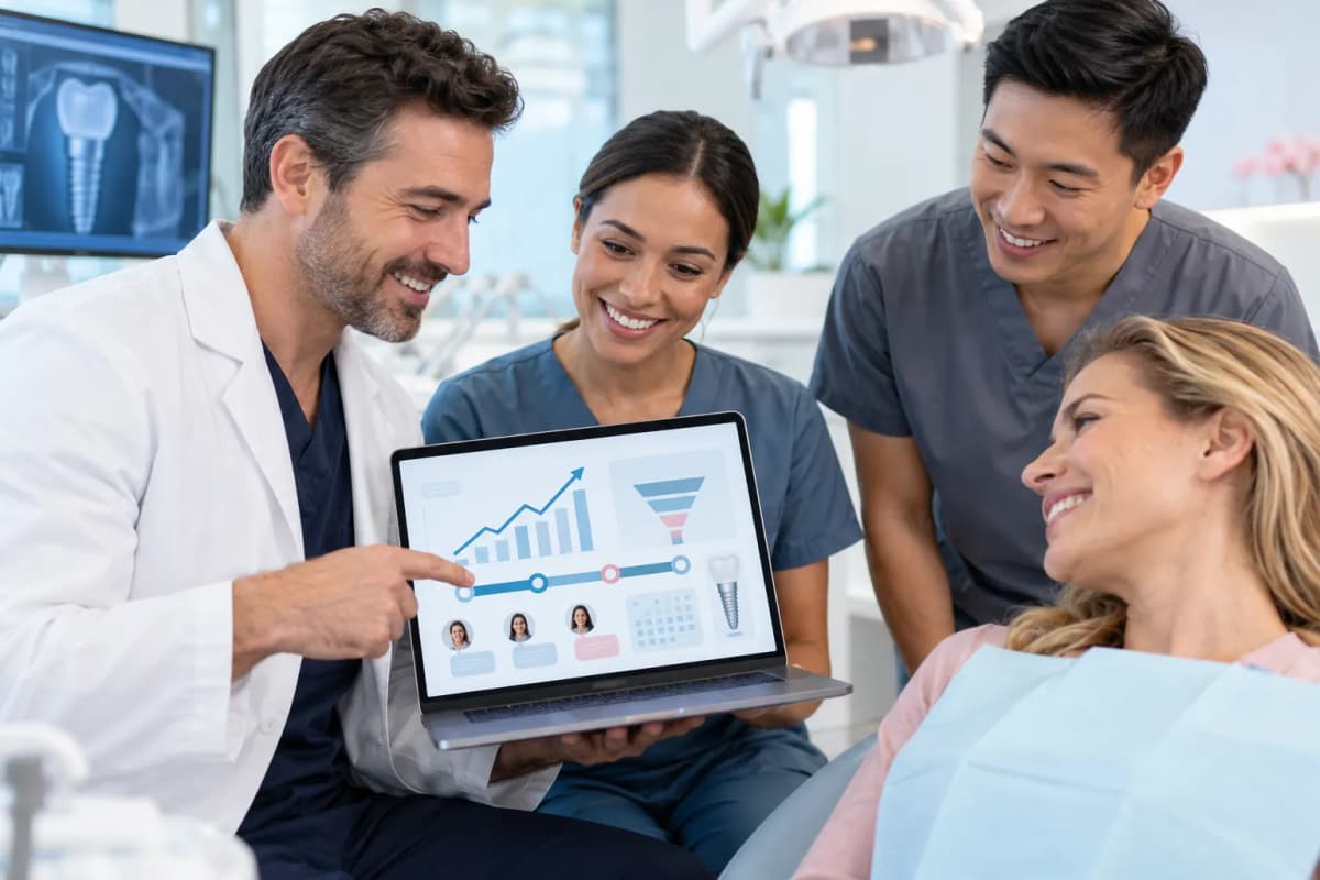 Modern digital marketing dashboard for dental practice growth and lead generation