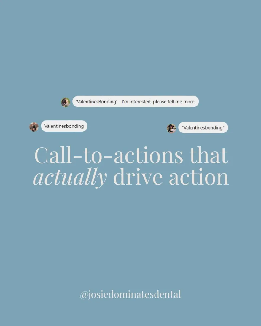 Cosmetic dentistry call to action examples with real patient messages