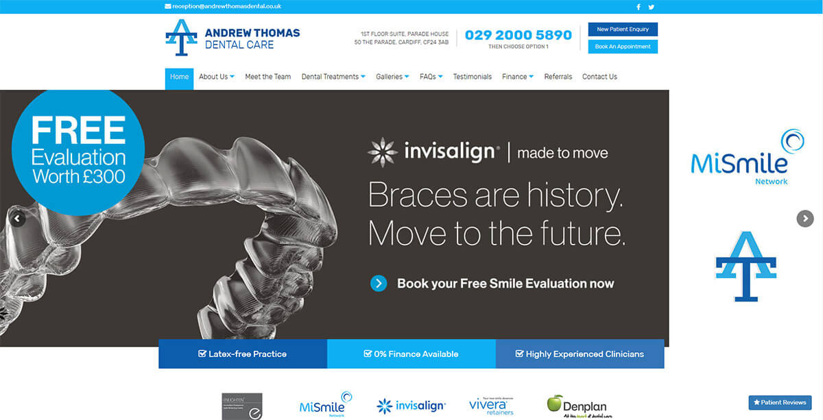 Dental Website Design - Andrew Thomas Dental