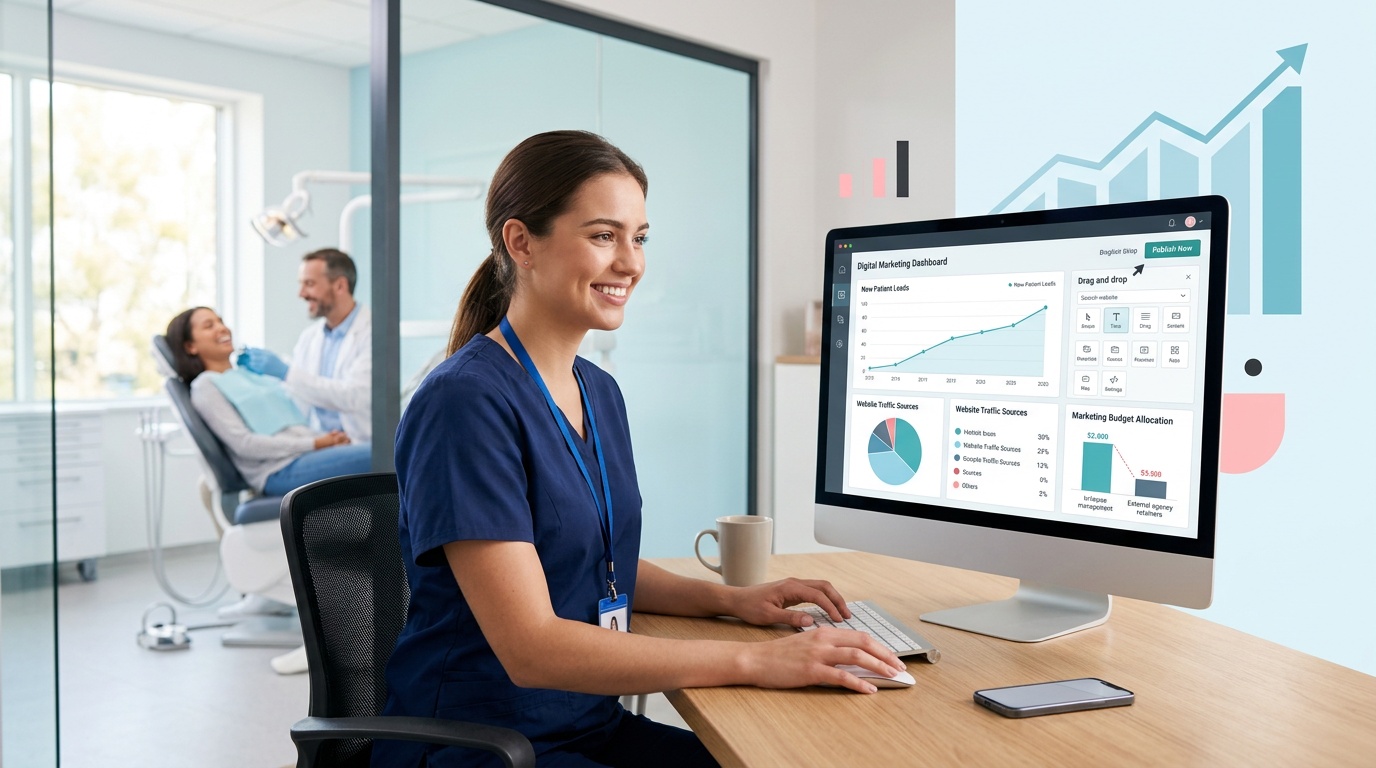 Webmaster vs agency for online marketing for dentists.
